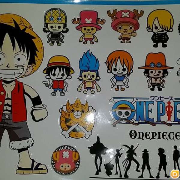 全新 海盗王One Piece Hello Kitty Paul Frank盲僧李青英雄聯盟A3大貼纸+行李牌Tag-...