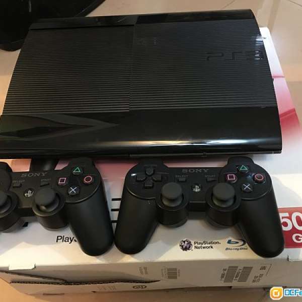 ps3 Super Slim 500GB Black + 2個手制 + 10隻game碟