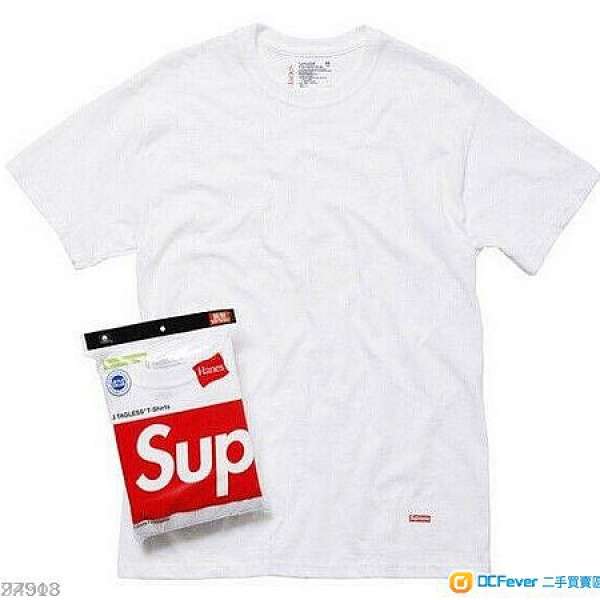 Supreme X Hanes Tagless Tees T-shirt BOX LOGO S 白色 (1 Pack 3件)