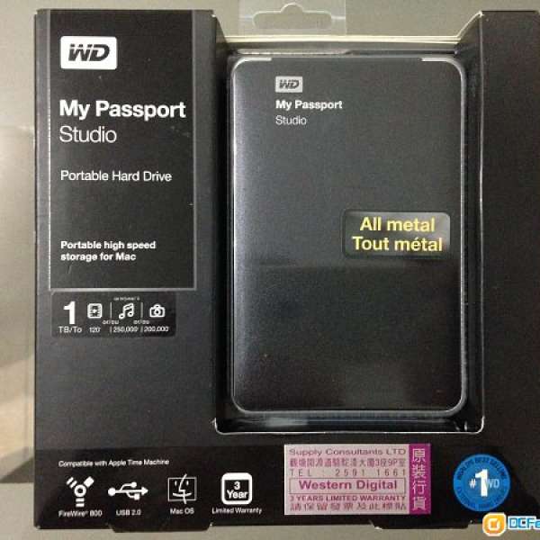 WD My Passport Studio 1 TB  FireWire 800 USB 2.0