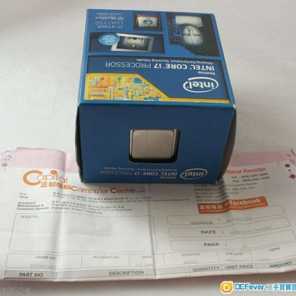 Intel i7-4790s CPU Socket 1150, 65W 低耗電 環保, 行貨, 有單有保