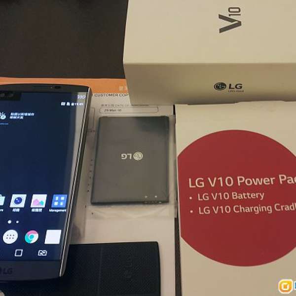 99.99%新行貨LG V10黑銀色雙電連充電座