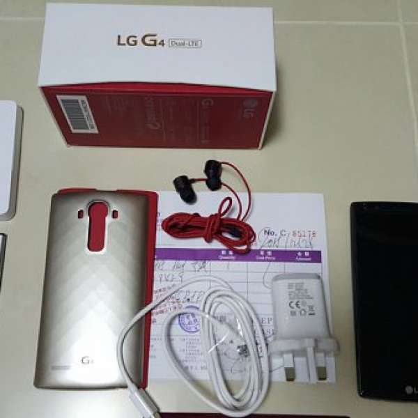LG G4 H818N 雙卡雙待 香港行貨 95%新淨 兩電坐充 兩個底蓋：紅色皮/金色底蓋 只用...