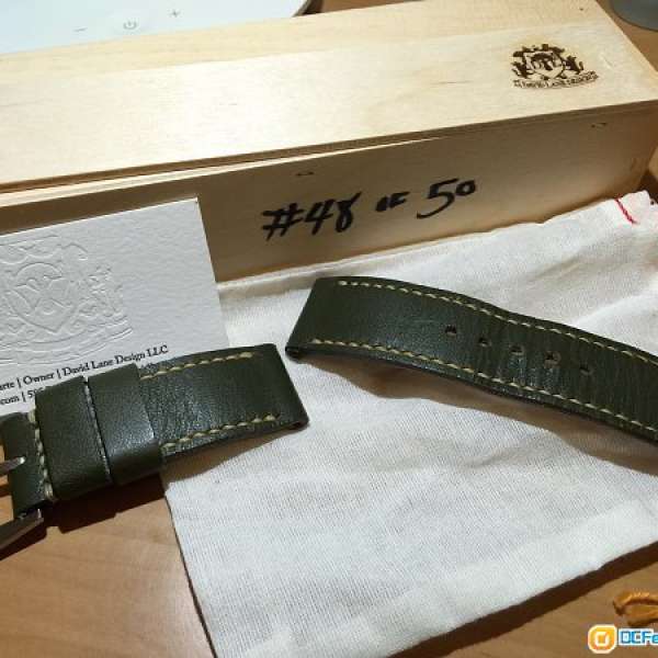 DavidLane Design Dark Olive French Military Leather Strap (Limited Ed)