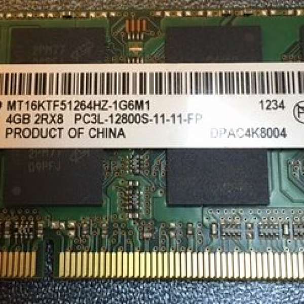 Micron 4GB DDR3 PC3-12800S MT16KTF51264HZ-1G6M1 RAM Laptop Memory DDR3