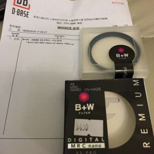B+W nano UV 49mm 超薄 filter