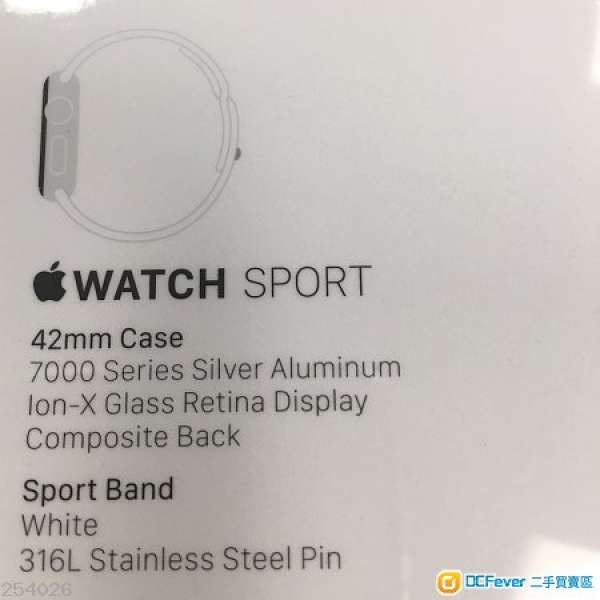 (全新) apple watch iwatch sport 42mm silver case white band