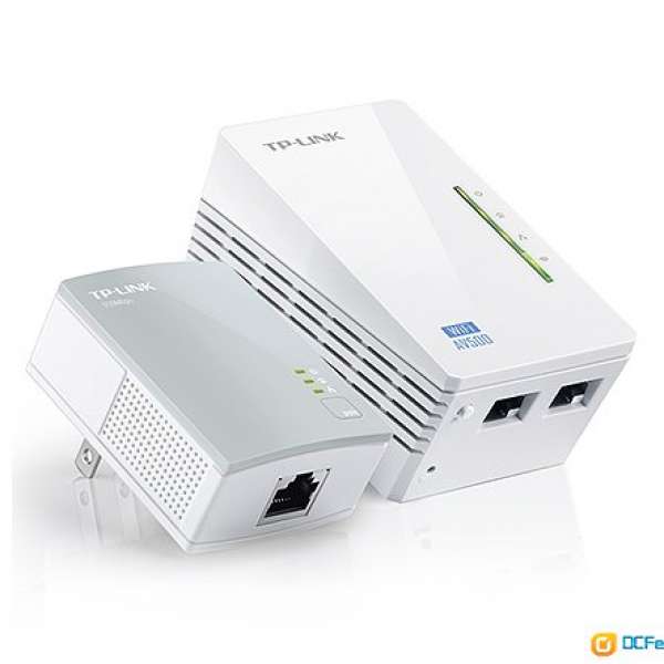 全新 (TP-Link Homeplug) 300Mbps AV500 Wi-Fi 電力線網路橋接器 雙包組(Kit)