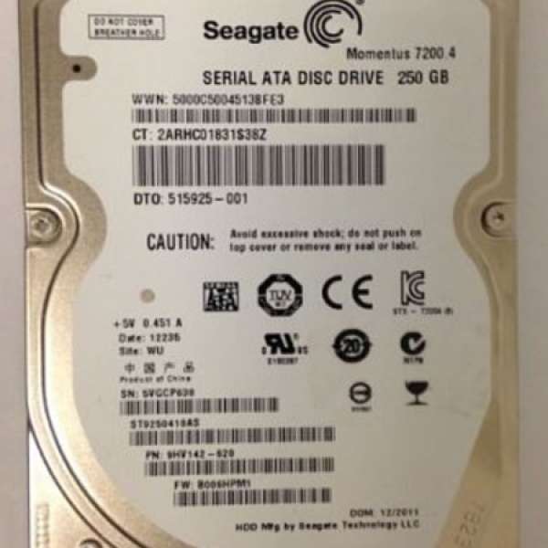 Seagate Momentus 7200.4 ST9250410AS 250GB 7200
