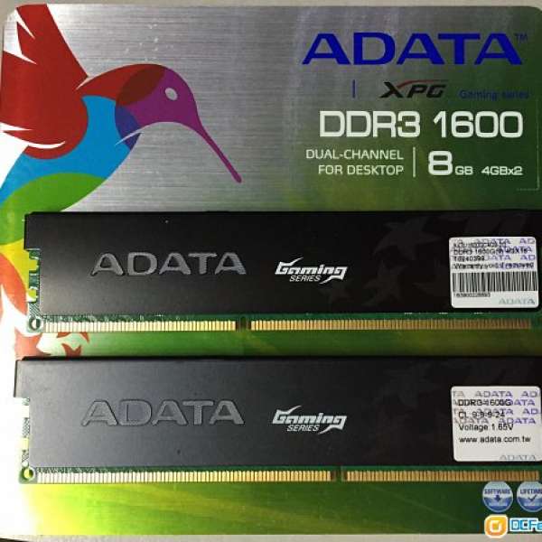 ADATA XPG Gaming AX3U1600W4G9-DGV DDR3 1600MHz 8GB Kit (2x4GB) 大散熱片