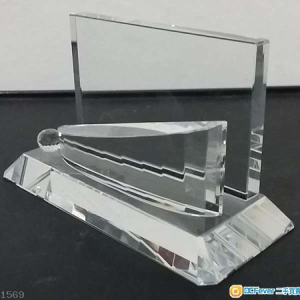 全新 玻璃 名片卡片座/架/紙鎮 (有盒) Business Name Card Holder / Stand - 只在西...