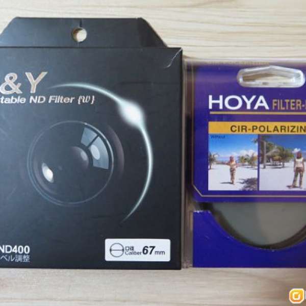 67mm H&Y ND2-400 Filter + 67mm Hoya CPL