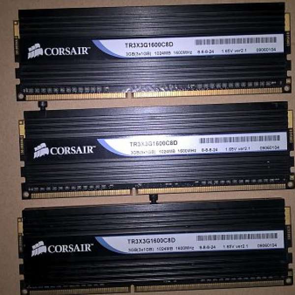 海盜船 DDR3 1600MHZ 1GX3