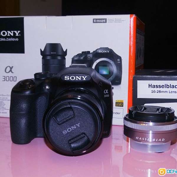 95%new sony A3000 kit with 18-55mm及99%new HASSELBLAD 16mm f2.8(不散賣)