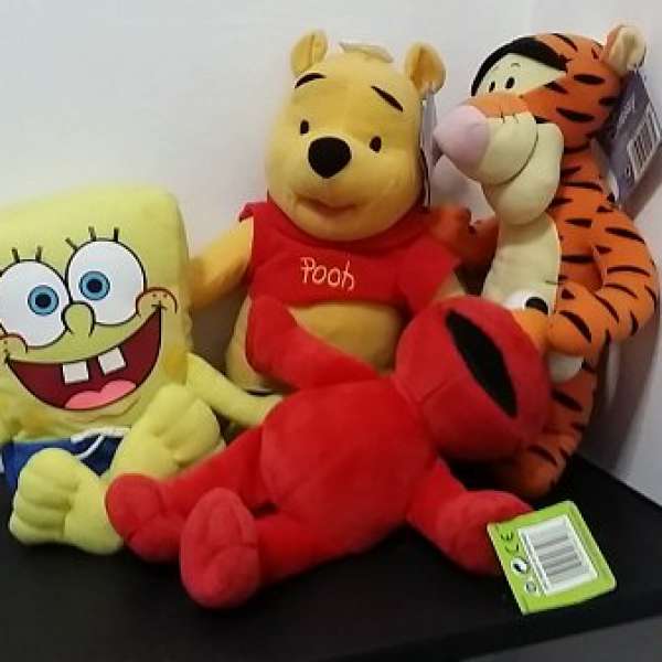 海綿寶寶Sponge Bob 維尼熊Winnie the Pooh 跳跳虎Tigger a Tiger 艾蒙Elmo Doll毛...
