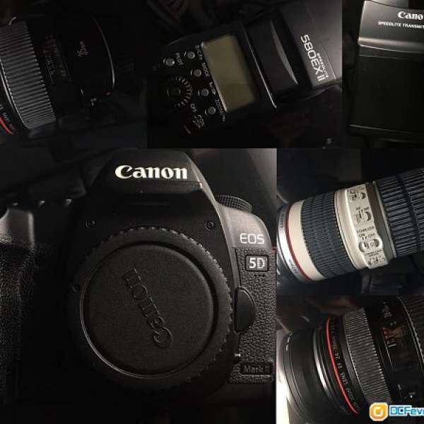Canon 5D2 5D Mark 2 24-70 f2.8 70-200 f4 IS USM 35 f1.4 EF25II 580ex2