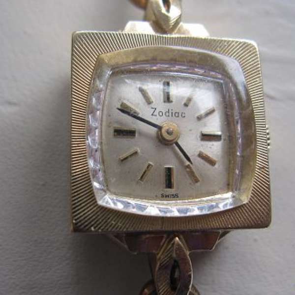 Zodiac14k gold watch 蘇地亞14k金四方錶