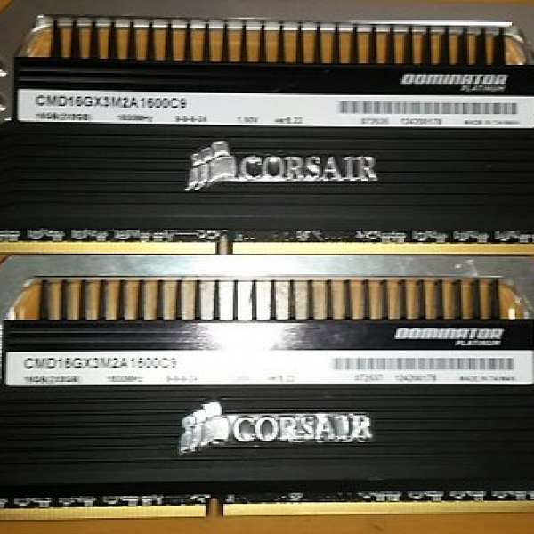 <CORSAIR DOMINATOR PLANTIUM系列>  DDR3 1600 CL9 (8G x2, 16G KIT)