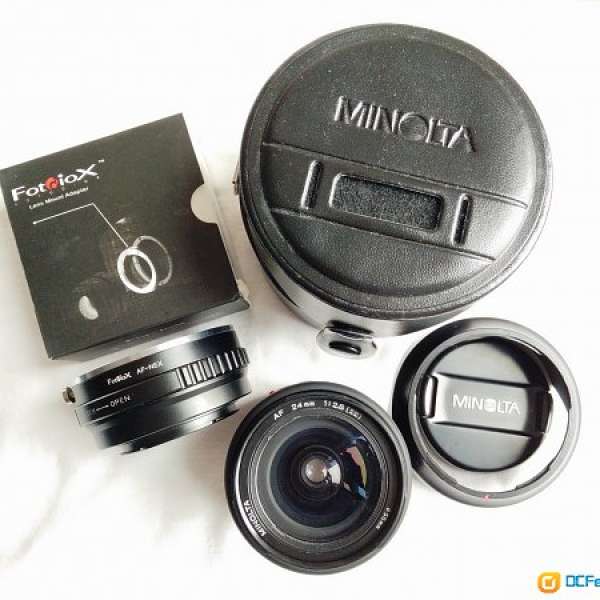 Minolta AF 24mm f2.8 + Fotodiox adaptor for Sony NEX / A7