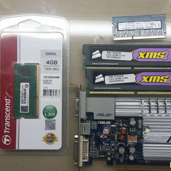 ASUS display card(不知型號100%work)1條DDR2 Desktop4GB Ram2條DDR3 4GB (1新1舊)