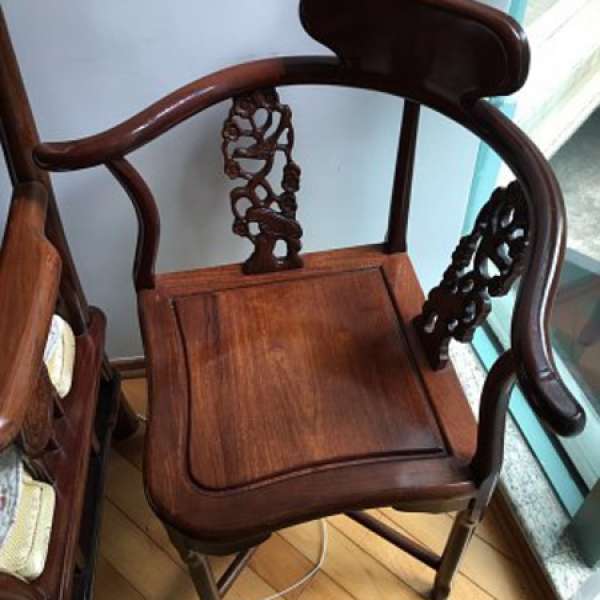 古董 傢具 花梨木坐椅 可配IKEA 坐墊