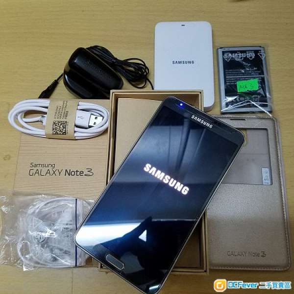 放98%新港行Samsung Note3超新淨Full Set 加原裝battery kit連電連智能viewcover