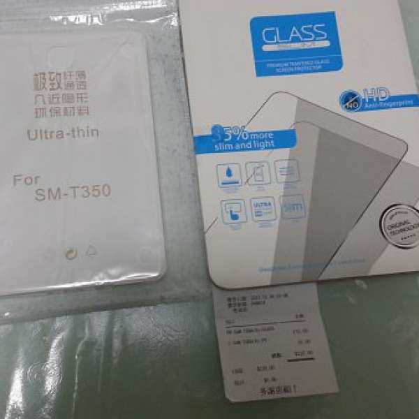 全新三星 Samsung Galaxy Tab A 8.0 T350 T355 0.2mm 超薄軟套 + 鋼化玻璃膜/保護貼