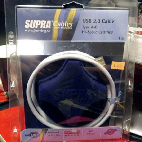 95% new Supra USB 2.0 瑞典進口線 1Meter (威達行貨)  DMA 1月買入有單