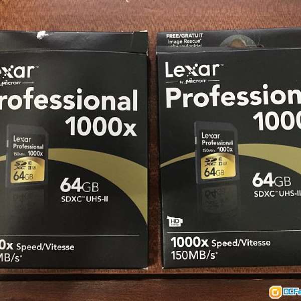 Lexar Professional 1000x 64GB SDXC UHS-II 150MB/s 4K SD卡