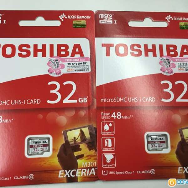 $100 FOR 2 TOSHIBA Exceria microSDHC 32GB 48MB/s CLASS 10