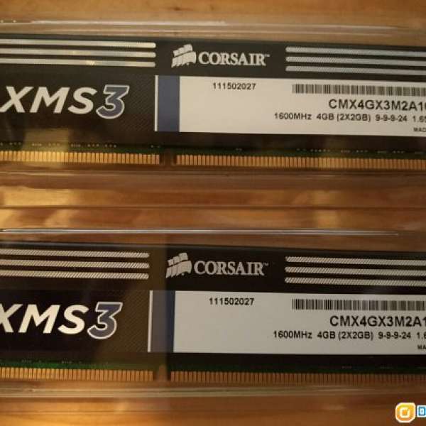 Corsair XMS3 DDR3 1600 2x2G (4G)kit Ram