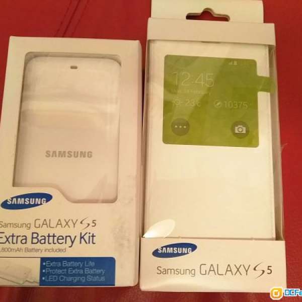 全新Samsung Extra Battery Kit + S-View Cover for Galaxy S5
