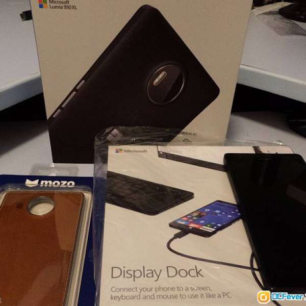 行貨黑色 microsoft lumia 950 XL 雙咭 dual sim 連 display docking mozo 啡色電池蓋