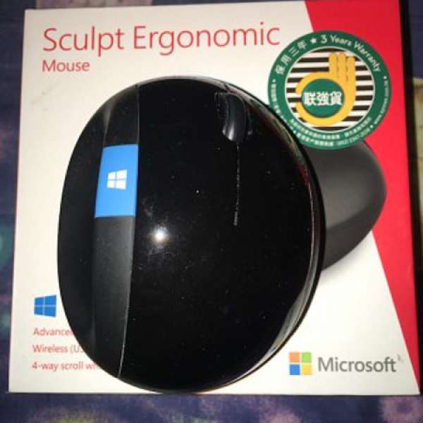 [香港行貨] 二手 Microsoft 人體工學 Sculpt Ergonomic Mouse 無線滑鼠 有單有保養