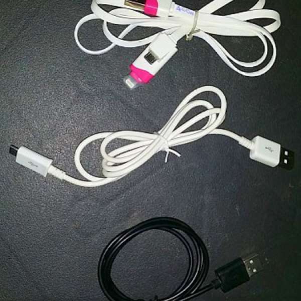 Apple iPhone Android Micro USB 二合一數據充電線, 2x充電線, USB火牛/Adaptor - ...