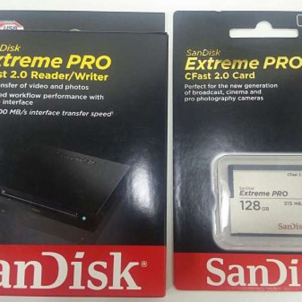100% 全新未開封 SanDisk ExtremePRO CFAST 2.0 128GB + Cfast 2.0 讀卡器