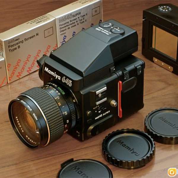 新淨 Mamiya 645  1000 Super Film Camera, 80mm f1.9, Accessories