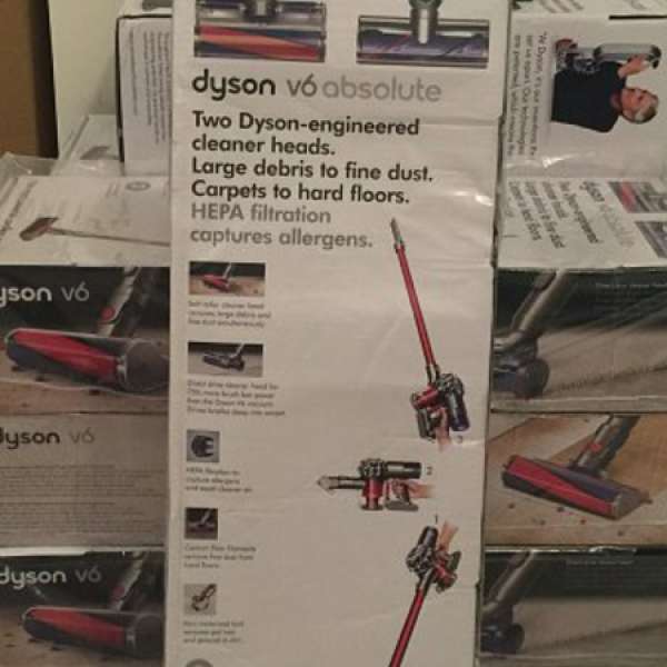 (100好評感謝週, 現貨只限5部$3850)美版Dyson V6 Absolute 頂級版(6個頭+掛牆架+HE...