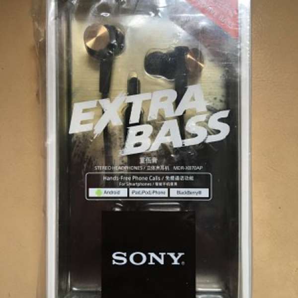 100% 全新 Sony  MDR-XB70AP 重低音入耳式耳機  $350