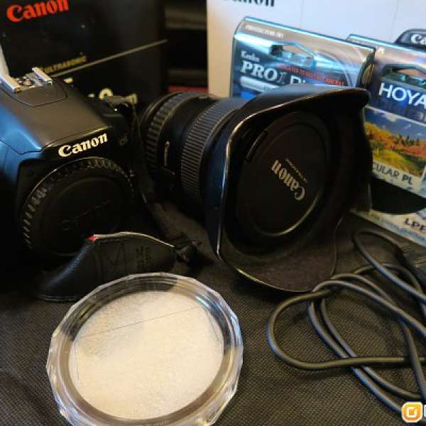 Canon 450D + Canon EF 17-40mm f/4 L (紅圈）連單腳架 filter 全套連盒