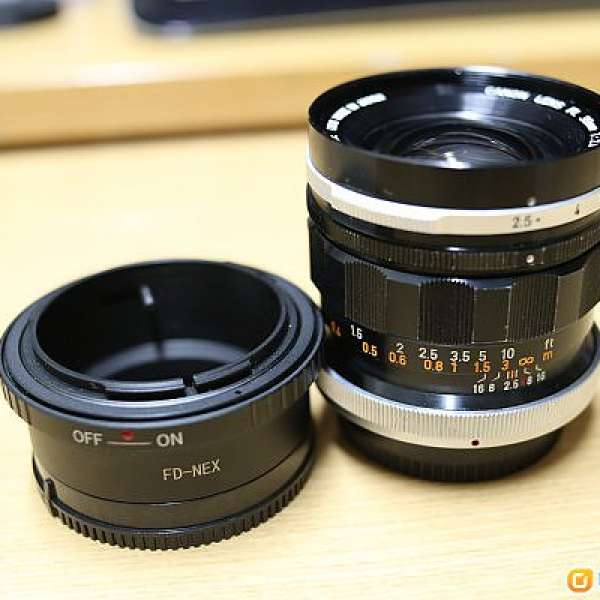 Canon FL 35mm F2.5 早期版 for A7 Fujifilm Eos m Nex M43 無反 not FD
