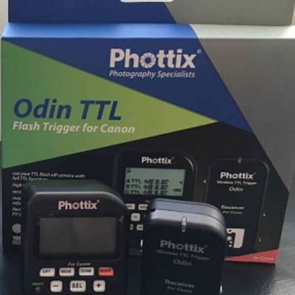 平賣95%新Phottix Odin TTL for canon引閃(發射+接收)