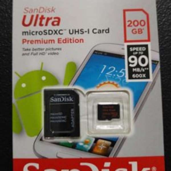全新未開封 Sandisk Ultra 200GB microSDXC UHS-1 Premium Edition