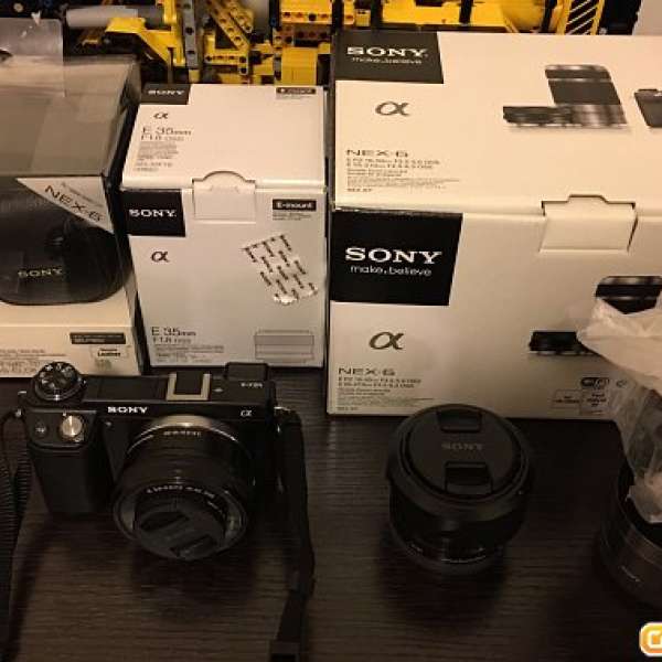 Sony NEX-6 連 16-50mm & 55-210mm lens kit 另加 SEL35F18 大光圈定焦鏡頭
