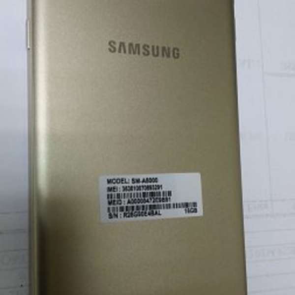 SAMSUNG GALAXY A8  金色 99% 新  零瑕疵  有保養  購於 CSL 行貨  配件全套齊連盒