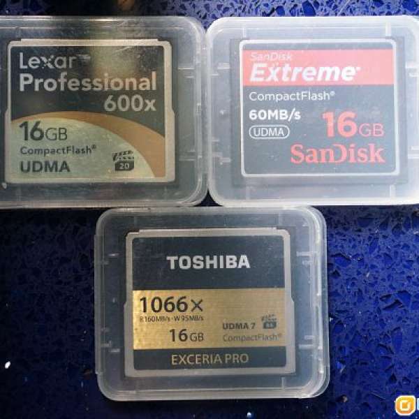 三張16GB CF專業級快卡(不散賣)