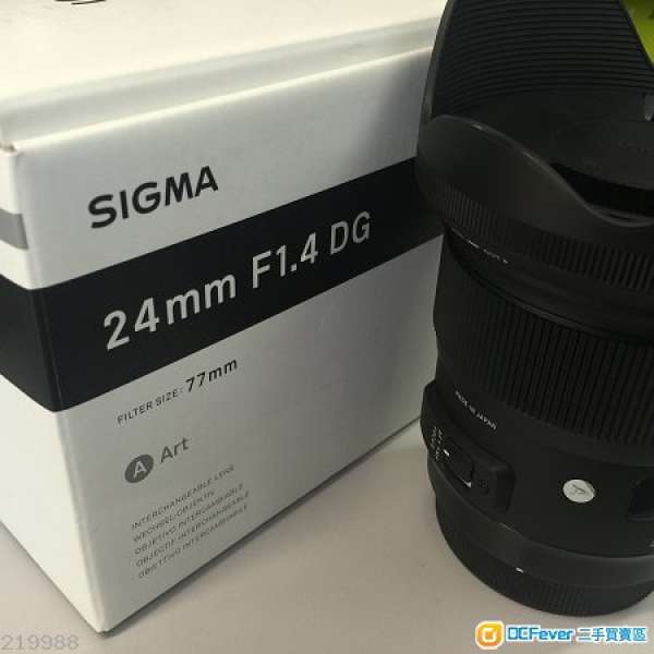 Sigma 24mm F1.4 DG HSM ART for Canon (99% New 長保用)
