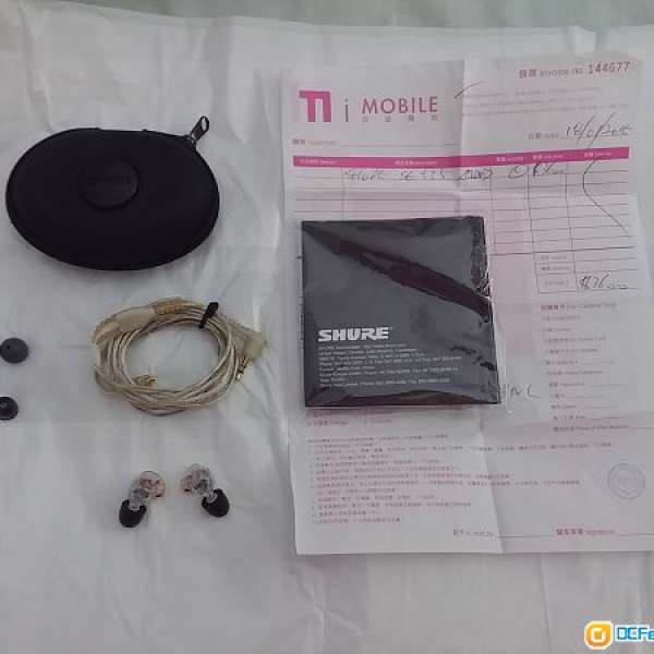 Shure SE535 透明色98% new 跟原裝線或全新鍍銀升級線, 有耳機盒, 有單過保 $1800