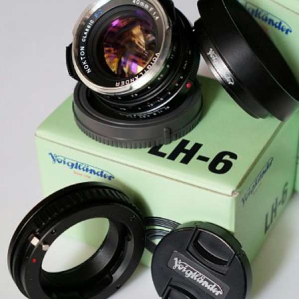 voigtlander 40mm f1.4 連LH-6 Hood & sony 近攝神力環