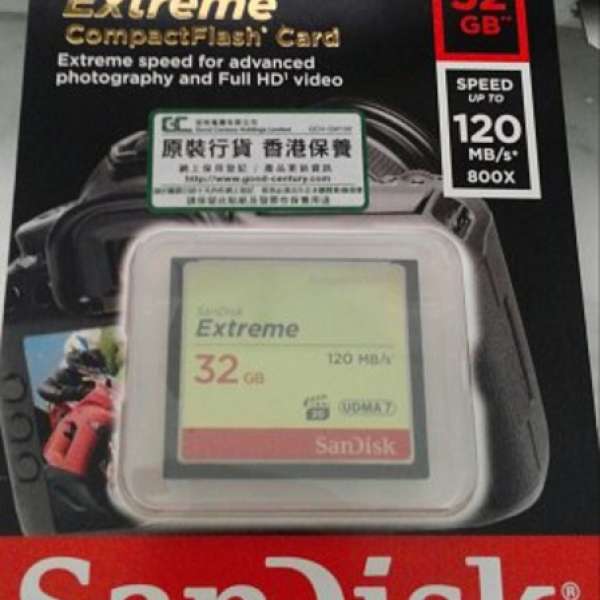 Sandisk Extreme CompactFlash Card 32GB 120MB/s 全新